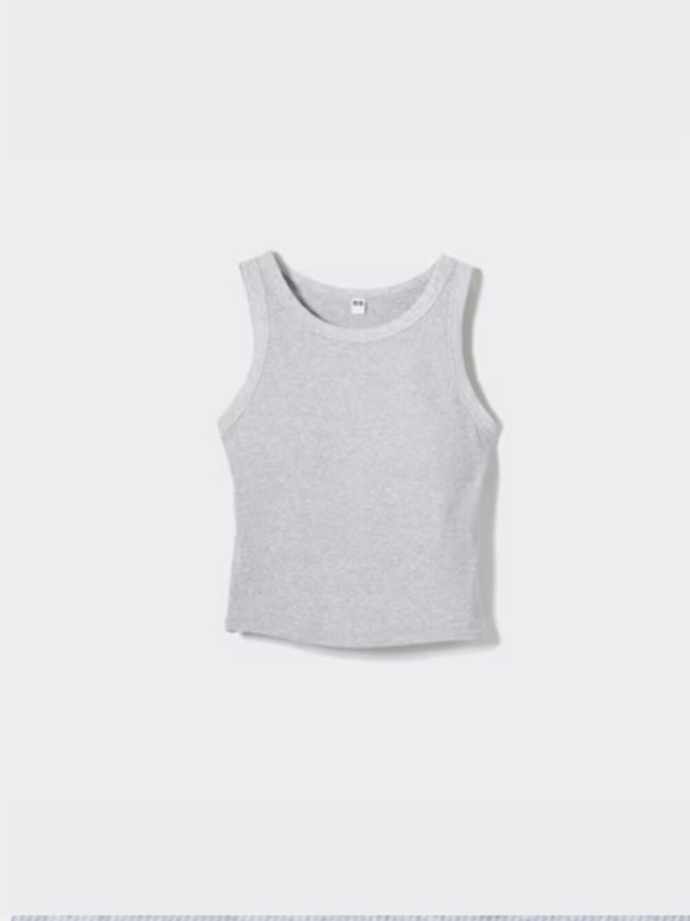 UNIQLO Ribbed Cropped Bra Top, Light gray, Size Large